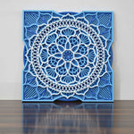 Multi Layered Wooden Mandala with Royal Blue Colors image 1