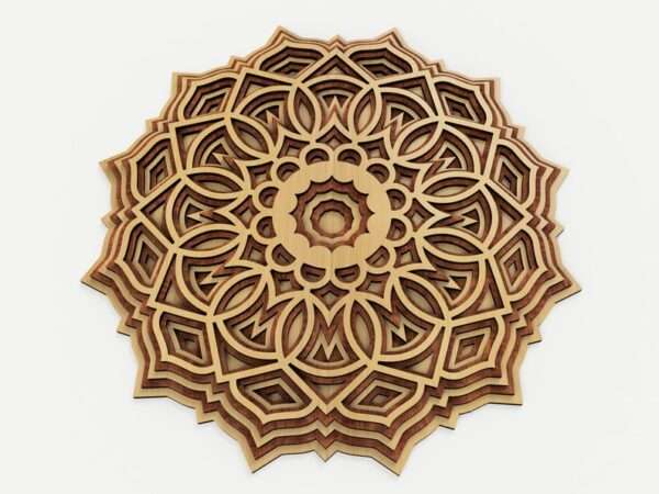 Flowered Multi Layered Wooden Mandala