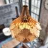 Hanging wooden lamp