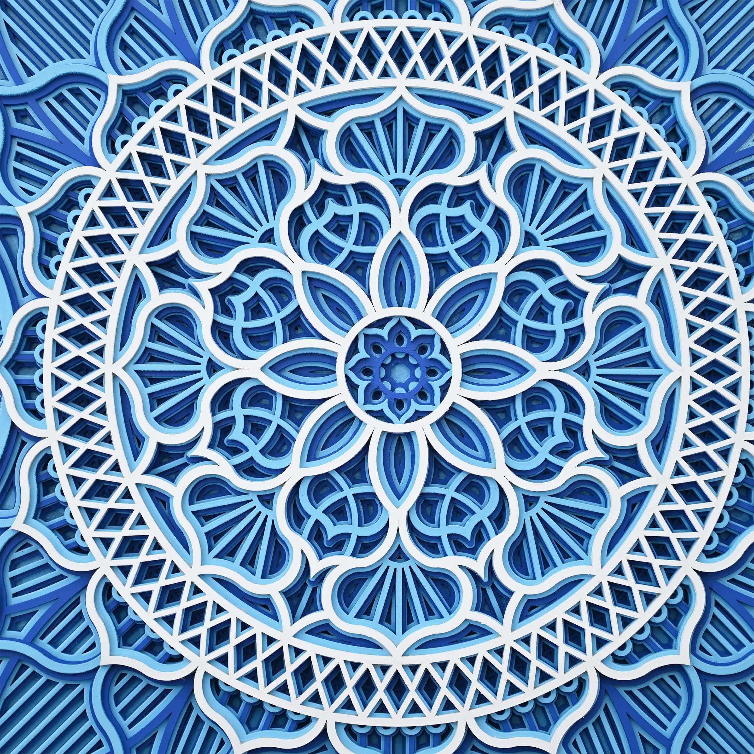 Royal Blue Color Wooden Mandala