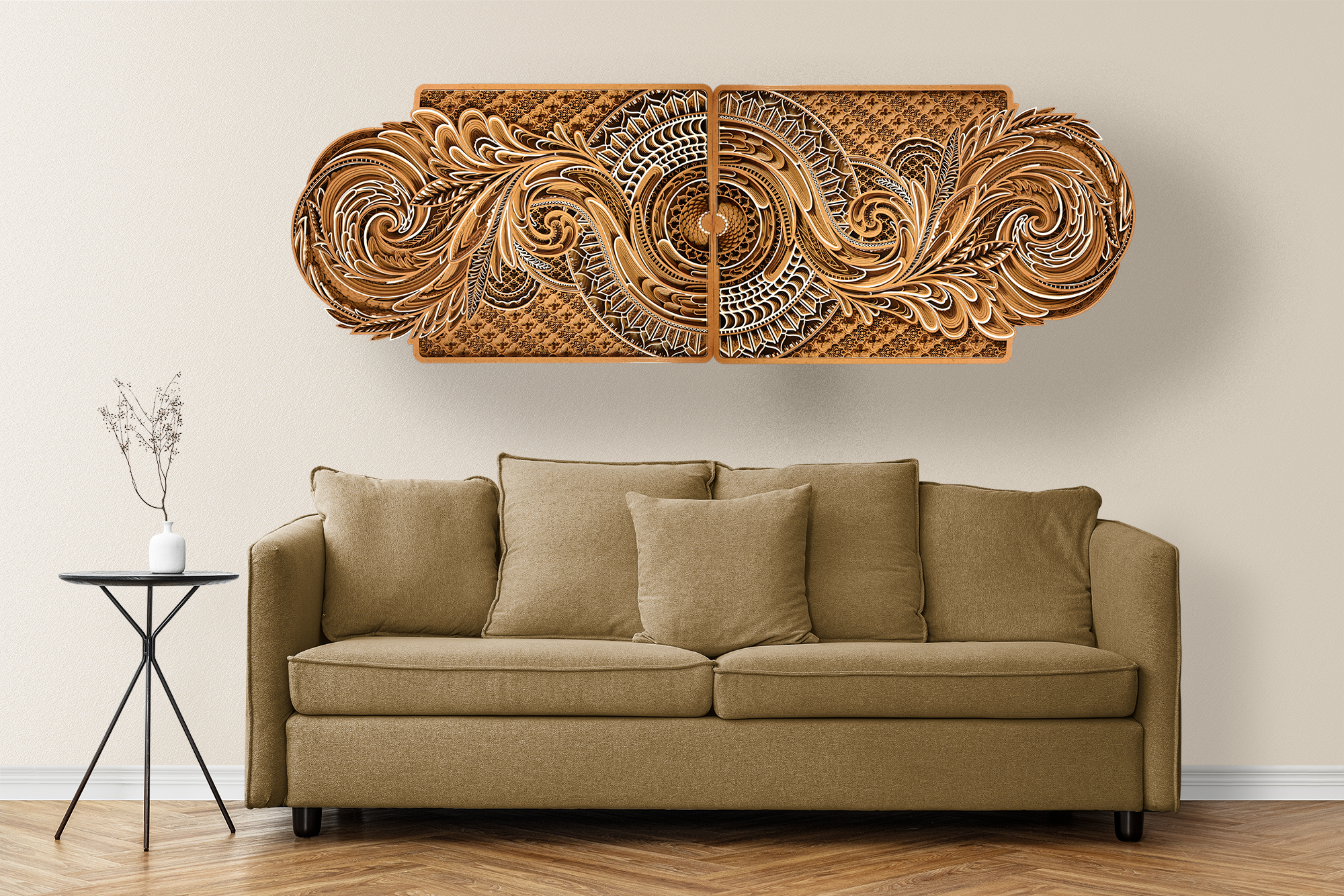 Elevate Your Space with a 3D Layered Wooden Mandala: A Masterpiece of Elegance and Craftsmanship