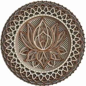 Lotus shaped wooden Mandala