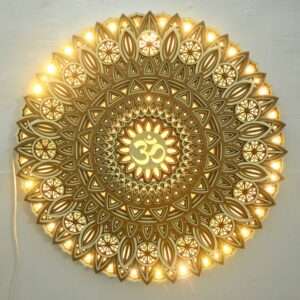 OM Wooden Mandala with LED lights