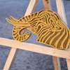 Handcrafted Multi-Layered Laser Cut Elephant Face - Brown & Yellow