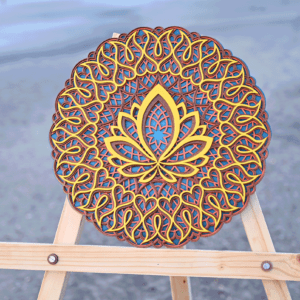 Radiant Lotus Mandala Frame (15 Inches Diameter)