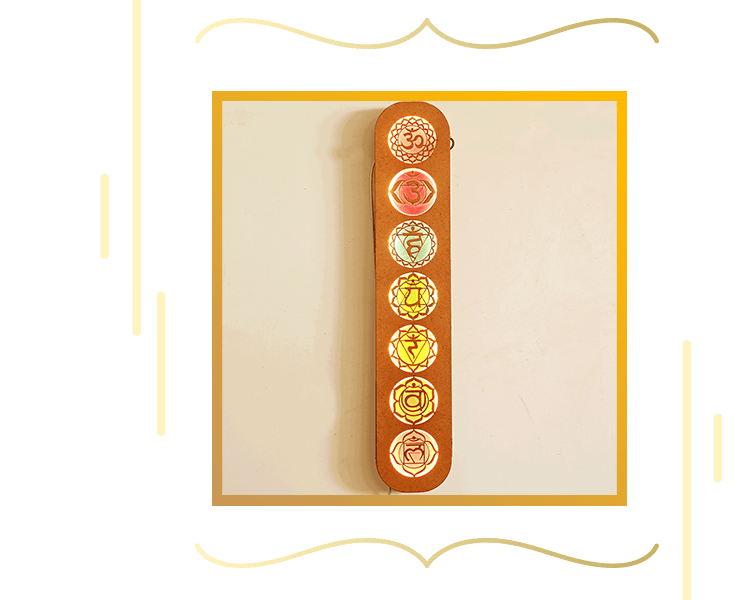 7 chakras frame with LED lights website banner