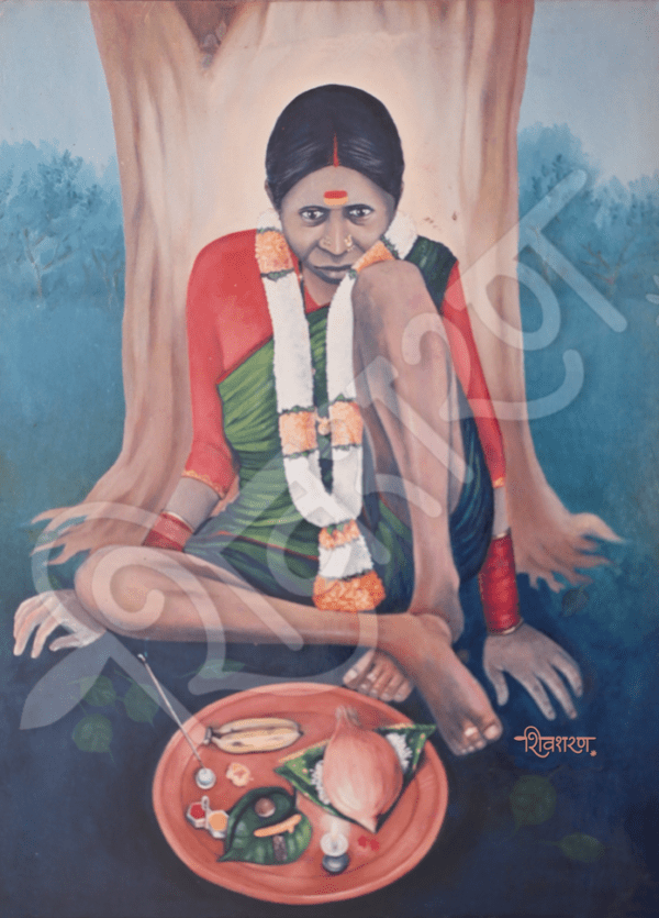 Laxmi Ammavaru hand-painted canvas