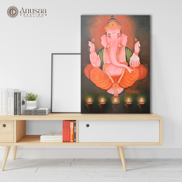 Ganapati Hand Painted with Acrylic colors