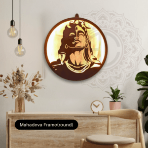 Adiyogi Round Frame with LED lights