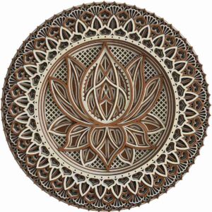 Exquisite Lotus Inspired Multi-Layered Wooden Mandala