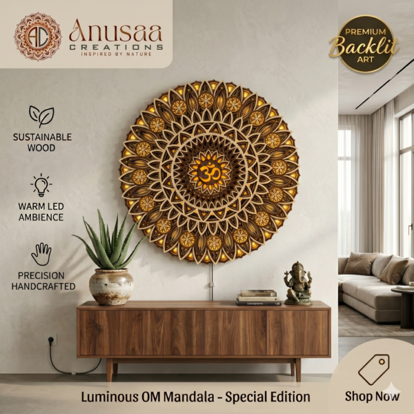 OM Mandala multi layered frame