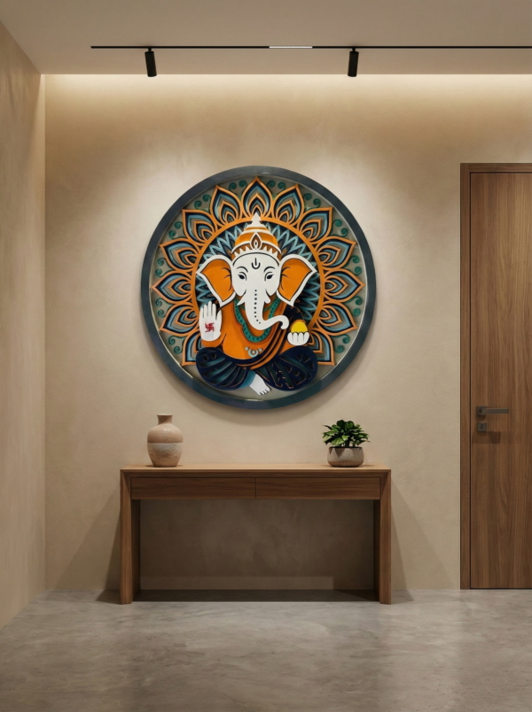 Ganapati Mandala frame in a hall Ganapati Mandala frame in a hall