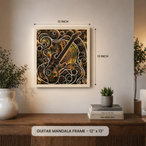 Guitar Mandala frame with LED lights