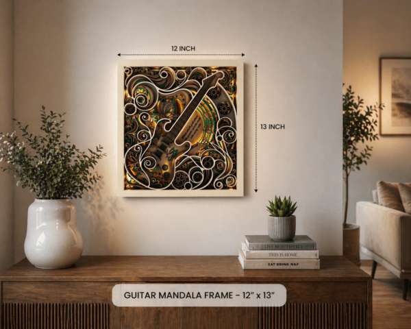 Guitar Mandala frame with LED lights