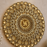Premium Multi Layered Swastik Mandala Wall Frame with LED Lights – Wooden Spiritual Wall Decor for Home & Office