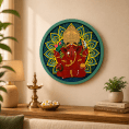 Siddhivinayak Ganapati Multi Layered Mandala Frame with LED – Premium Wooden Wall Decor by Anusaa Creations