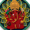 Siddhivinayak Ganapati Multi Layered Mandala Frame with LED – Premium Wooden Wall Decor by Anusaa Creations