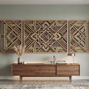 AstraTriptych Three Piece mandala Art Frame