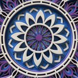 Handcrafted 9-Layer 3D Wooden Mandala Wall Art Indigo & Amethyst Geometric Decor