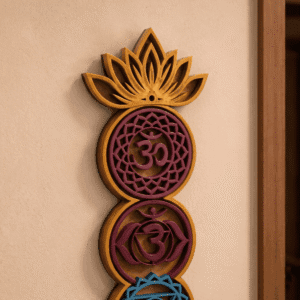 Seven chakras wall hanging frame closeup photo