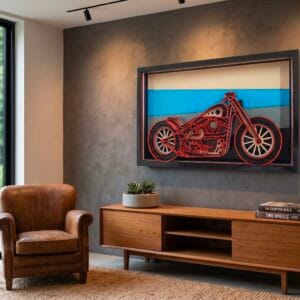 Motorcycle frame with LED lights OFF