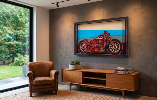 Motorcycle frame with LED lights OFF