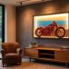 Motorcycle frame with LED lights ON