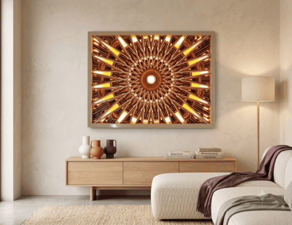 Ray of Sun frame with LED light ON
